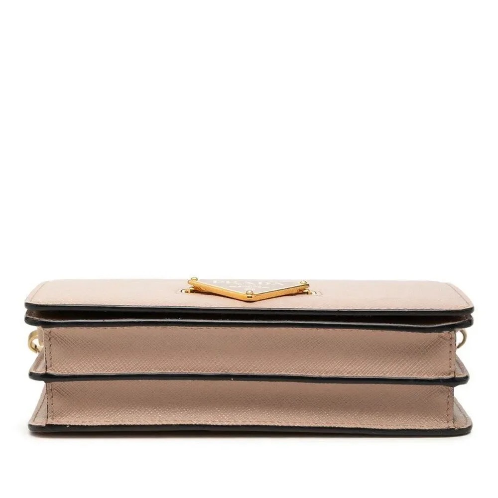 Prada Triangle Logo Chain Shoulder Bag